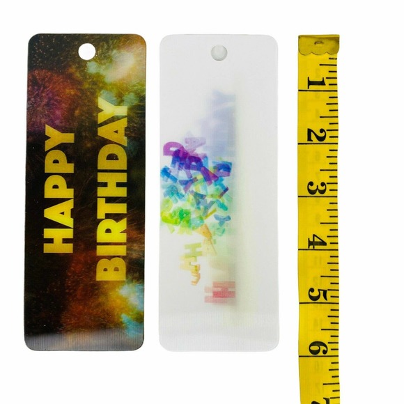 2 Bookmarks 3D Happy Birthday‎ Bookmarks Lenticular - Picture 4 of 6